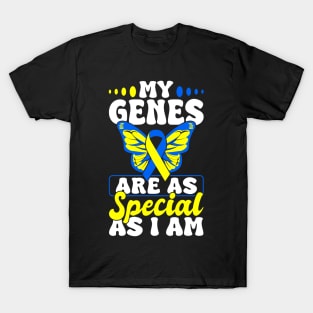 Down Syndrome Support Awareness My Genes Are As Special As I Am Butterfly T-Shirt